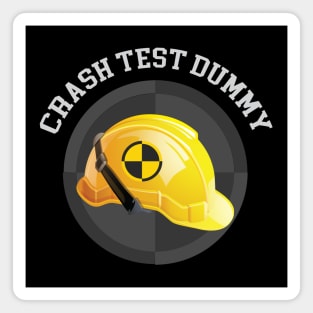 Crash Test Dummy Yellow Safety Helmet with Safety Mark Background Magnet